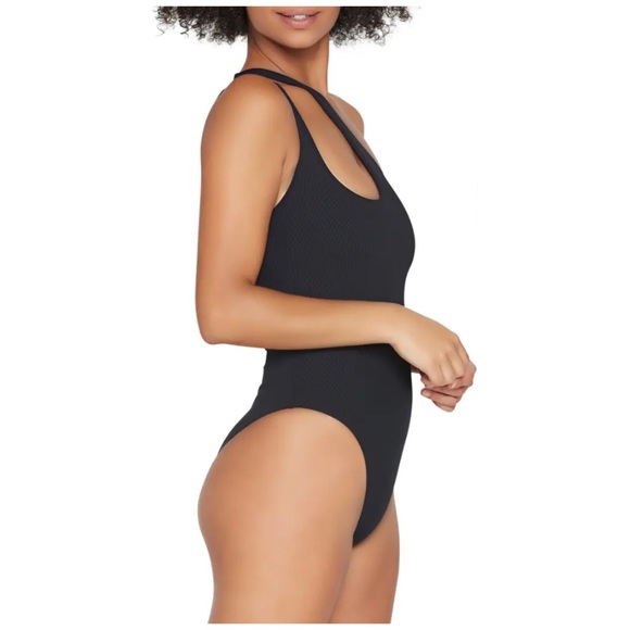 NWOT L*Space Phoebe Classic One-Shoulder Rib One-Piece Swimsuit - Picture 5 of 9